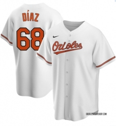 Men Baltimore Orioles 68 Lewin D EDaz White Cool Base Stitched Jersey