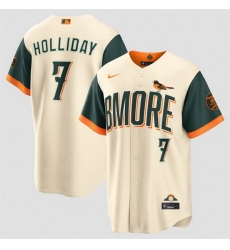 Men Baltimore Orioles  7 Jackson Holliday Natural 2026 City Connect Stadium Stitched Baseball Jersey