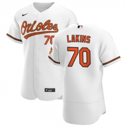 Men Baltimore Orioles 70 Travis Lakins Sr  Men Nike White Home 2020 Flex Base Player MLB Jersey