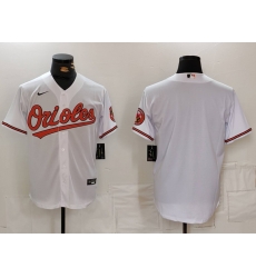 Men Baltimore Orioles Blank White 2024 Home Limited Cool Base Stitched Baseball Jersey 2