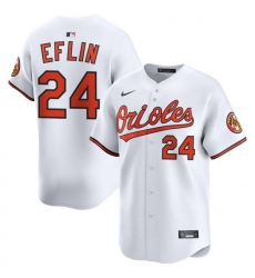 Men Baltimore Orioles Nike Home Limited Jersey White Eflin Zach 24