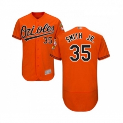 Mens Baltimore Orioles 35 Dwight Smith Jr Orange Alternate Flex Base Authentic Collection Baseball Jersey