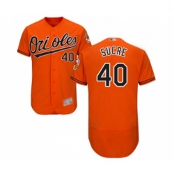 Mens Baltimore Orioles 40 Jesus Sucre Orange Alternate Flex Base Authentic Collection Baseball Jersey