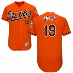 Mens Majestic Baltimore Orioles 19 Chris Davis Orange Alternate Flex Base Authentic Collection MLB Jersey