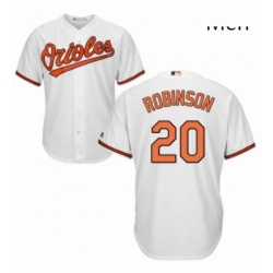 Mens Majestic Baltimore Orioles 20 Frank Robinson Replica White Home Cool Base MLB Jersey