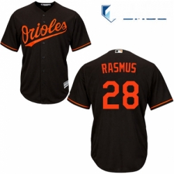 Mens Majestic Baltimore Orioles 28 Colby Rasmus Replica Black Alternate Cool Base MLB Jersey 