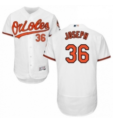 Mens Majestic Baltimore Orioles 36 Caleb Joseph White Home Flex Base Authentic Collection MLB Jersey