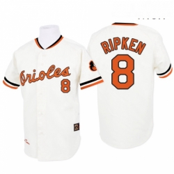 Mens Mitchell and Ness 1970 Baltimore Orioles 8 Cal Ripken Authentic White Throwback MLB Jersey