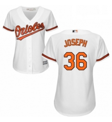 Womens Majestic Baltimore Orioles 36 Caleb Joseph Authentic White Home Cool Base MLB Jersey 