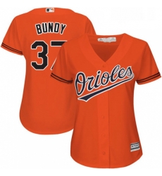 Womens Majestic Baltimore Orioles 37 Dylan Bundy Authentic Orange Alternate Cool Base MLB Jersey