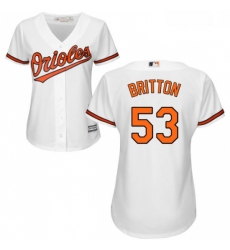 Womens Majestic Baltimore Orioles 53 Zach Britton Replica White Home Cool Base MLB Jersey