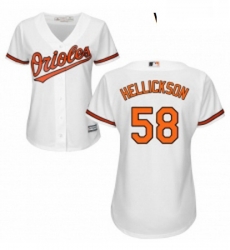 Womens Majestic Baltimore Orioles 58 Jeremy Hellickson Authentic White Home Cool Base MLB Jersey 