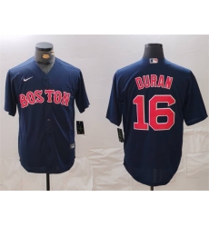 Men Boston Red Sox 16 Jarren Duran Navy Stitched Baseball Jersey