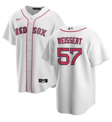 Men Boston Red Sox 57 Greg Weissert White Cool Base Stitched Baseball Jersey