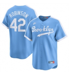 Men Brooklyn Dodgers 42 Jackie Robinson Blue Throwback Cooperstown Collection Limited Stitched Baseball Jersey 313