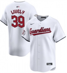 Men Cleveland Guardians 39 Ben Lively White Cool Base Stitched Baseball Jersey