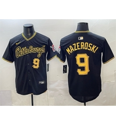 Men Pittsburgh Pirates  9 Bill Mazeroski Black Limited Stitched Baseball Jersey