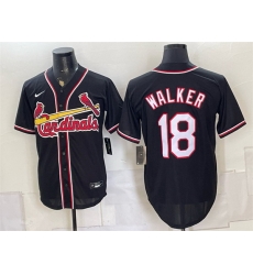 Men St Louis Cardinals 18 Jordan Walker 2026 Fashion Replica Black Out Stitched Baseball Jersey Men St Louis Cardinals 18 Jordan Walker 2026 Fashion Replica Black Out Stitched Baseball Jersey