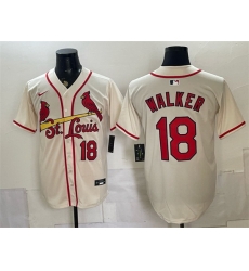 Men St Louis Cardinals 18 Jordan Walker Cream Limited Stitched Baseball Jersey Men St Louis Cardinals 18 Jordan Walker Cream Limited Stitched Baseball Jersey