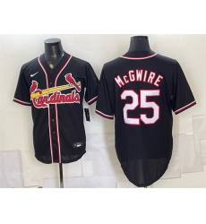 Men St Louis Cardinals 25 Mark McGwire 2026 Fashion Replica Black Out Stitched Baseball Jersey Men St Louis Cardinals 25 Mark McGwire 2026 Fashion Replica Black Out Stitched Baseball Jersey
