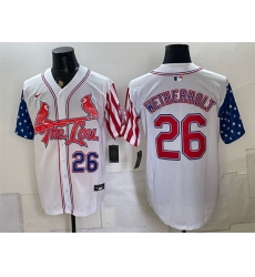 Men St Louis Cardinals 26 JJ Wetherholt 2026 White Independence Day Vapor Premier Limited Stitched Baseball Jersey Men St Louis Cardinals 26 JJ Wetherholt 2026 White Independence Day Vapor Premier Limited Stitched Baseball Jersey