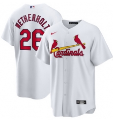 Men St  Louis Cardinals  26 JJ Wetherholt White Home Stitched Baseball Jersey
