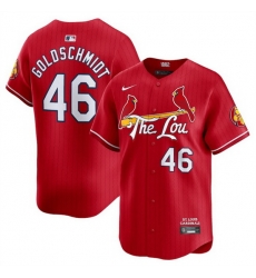 Men St  Louis Cardinals 46 Paul Goldschmidt Red 2024 City Connect Limited Stitched Baseball Jersey