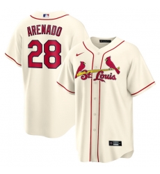 Men St.Louis Cardinals 28 Nolan Arenado Cream Nike Cool Base Jersey