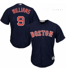 Mens Majestic Boston Red Sox 9 Ted Williams Replica Navy Blue Alternate Road Cool Base MLB Jersey