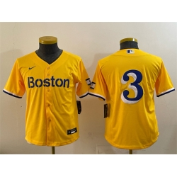 Youth Boston Red Sox 3 Ceddanne Rafaela Gold City Connect Stitched Baseball Jersey