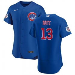 Men Chicago Cubs 13 David Bote Men Nike Royal Alternate 2020 Flex Base Player Jersey