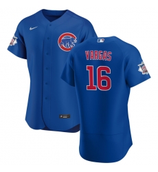 Men Chicago Cubs 16 Ildemaro Vargas Men Nike Royal Alternate 2020 Flex Base Player Jersey