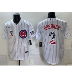Men Chicago Cubs 2 Nico Hoerner White 2026 USA 250 Fourth of July Home Stadium Stitched Baseball Jersey Men Chicago Cubs 2 Nico Hoerner White 2026 USA 250 Fourth of July Home Stadium Stitched Baseball Jersey