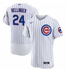 Men Chicago Cubs 24 Cody Bellinger White Flex Base Stitched Baseball Jersey