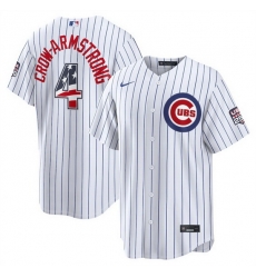 Men Chicago Cubs  4 Pete Crow Armstrong White 2026 USA 250 Fourth of July Home Stadium Stitched Baseball Jersey