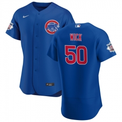 Men Chicago Cubs 50 Rowan Wick Men Nike Royal Alternate 2020 Flex Base Player Jersey