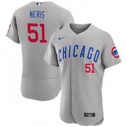 Men Chicago Cubs 51 H E9ctor Neris Grey Flex Base Stitched Baseball Jersey