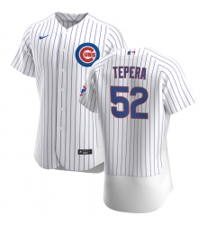 Men Chicago Cubs 52 Ryan Tepera Men Nike White Home 2020 Flex Base Player Jersey