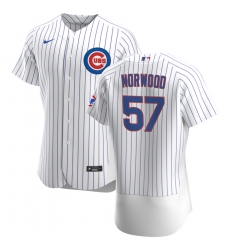 Men Chicago Cubs 57 James Norwood Men Nike White Home 2020 Flex Base Player Jersey