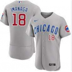 Men Chicago Cubs Shota Imanaga #18 Gray Flex Base Nike Stitched MLB jersey