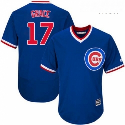 Mens Majestic Chicago Cubs 17 Mark Grace Replica Royal Blue Cooperstown Cool Base MLB Jersey