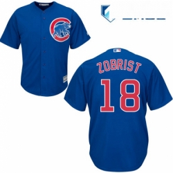 Mens Majestic Chicago Cubs 18 Ben Zobrist Replica Royal Blue Alternate Cool Base MLB Jersey