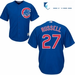 Mens Majestic Chicago Cubs 27 Addison Russell Replica Royal Blue Alternate Cool Base MLB Jersey