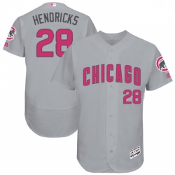 Mens Majestic Chicago Cubs 28 Kyle Hendricks Grey Mothers Day Flexbase Authentic Collection MLB Jersey