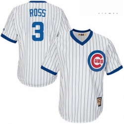 Mens Majestic Chicago Cubs 3 David Ross Authentic White Home Cooperstown MLB Jersey