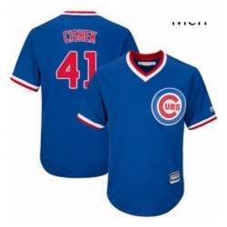 Mens Majestic Chicago Cubs 41 Steve Cishek Replica Royal Blue Cooperstown Cool Base MLB Jersey 