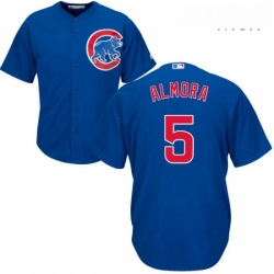 Mens Majestic Chicago Cubs 5 Albert Almora Jr Replica Royal Blue Alternate Cool Base MLB Jersey 