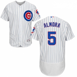 Mens Majestic Chicago Cubs 5 Albert Almora Jr White Home Flexbase Authentic Collection MLB Jersey