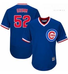 Mens Majestic Chicago Cubs 52 Justin Grimm Replica Royal Blue Cooperstown Cool Base MLB Jersey