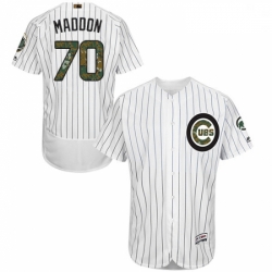 Mens Majestic Chicago Cubs 70 Joe Maddon Authentic White 2016 Memorial Day Fashion Flex Base MLB Jersey